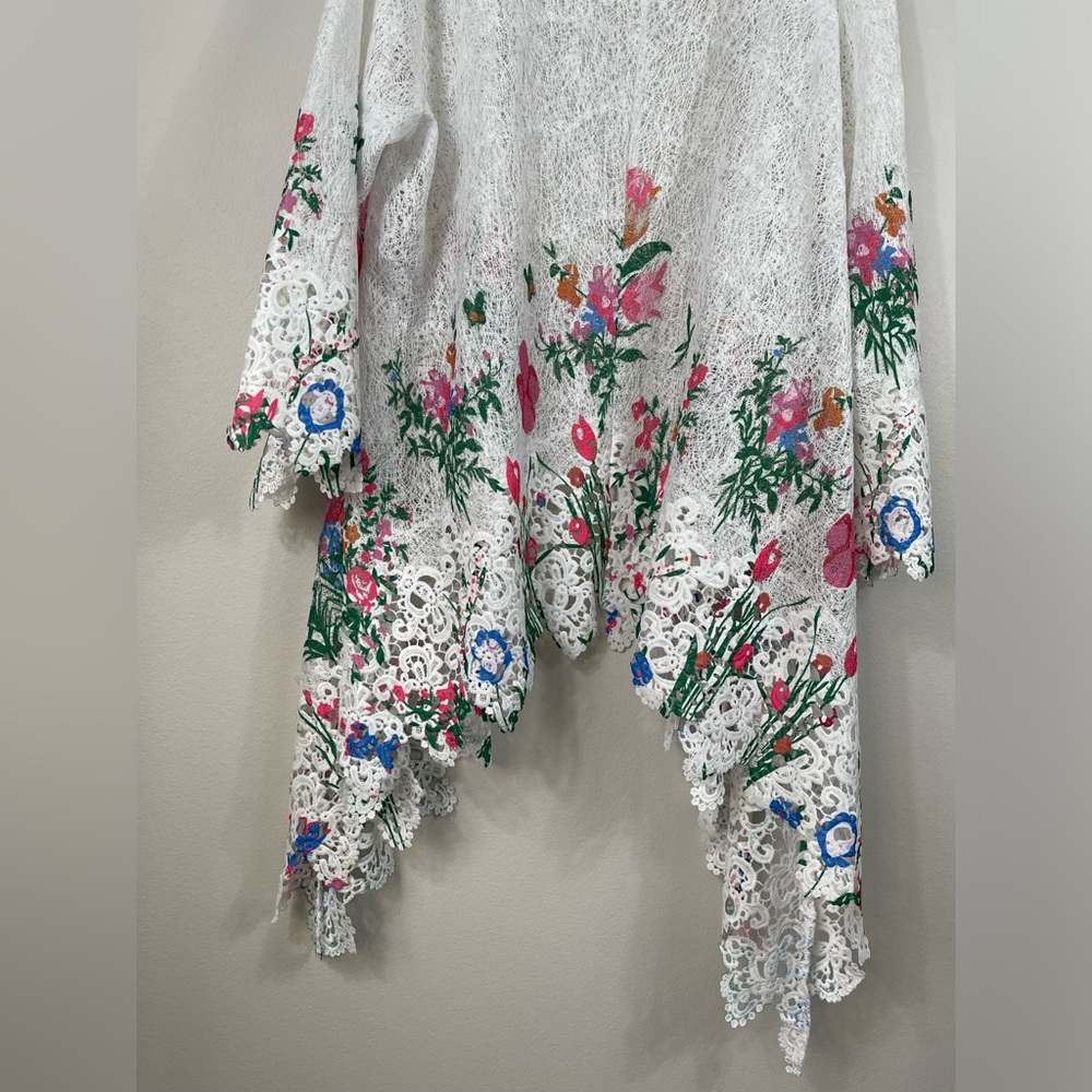 Draper's & Damon's Floral Lace Kimono Cardigan Events Summer Plus Size 2X - Picture 13 of 13